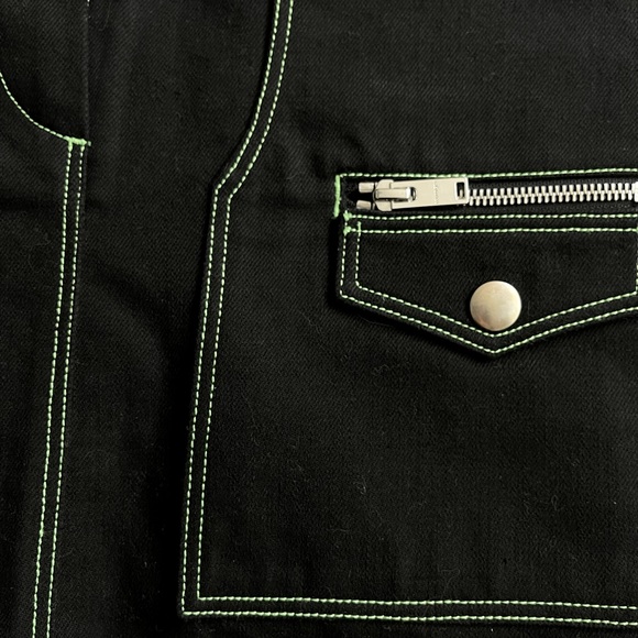 Courreges black and green denim skirt size 36 - Picture 3 of 4